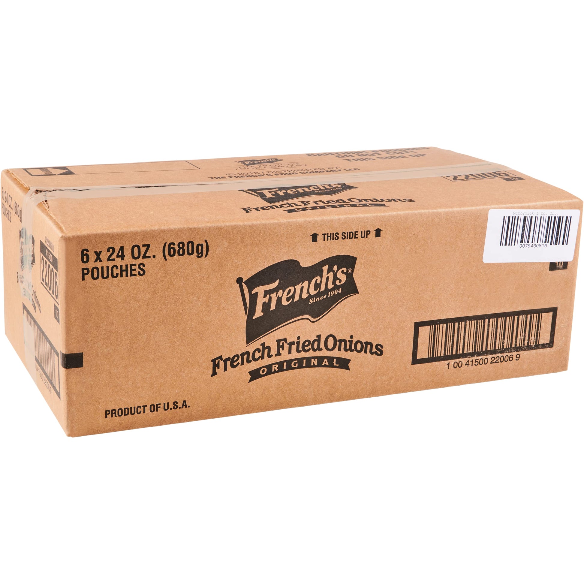 Frenchs Crispy Fried Onions, 24 oz (Pack of 6) - Crunchy Topping for Salads, Potatoes, Chicken, Burgers, and Casseroles