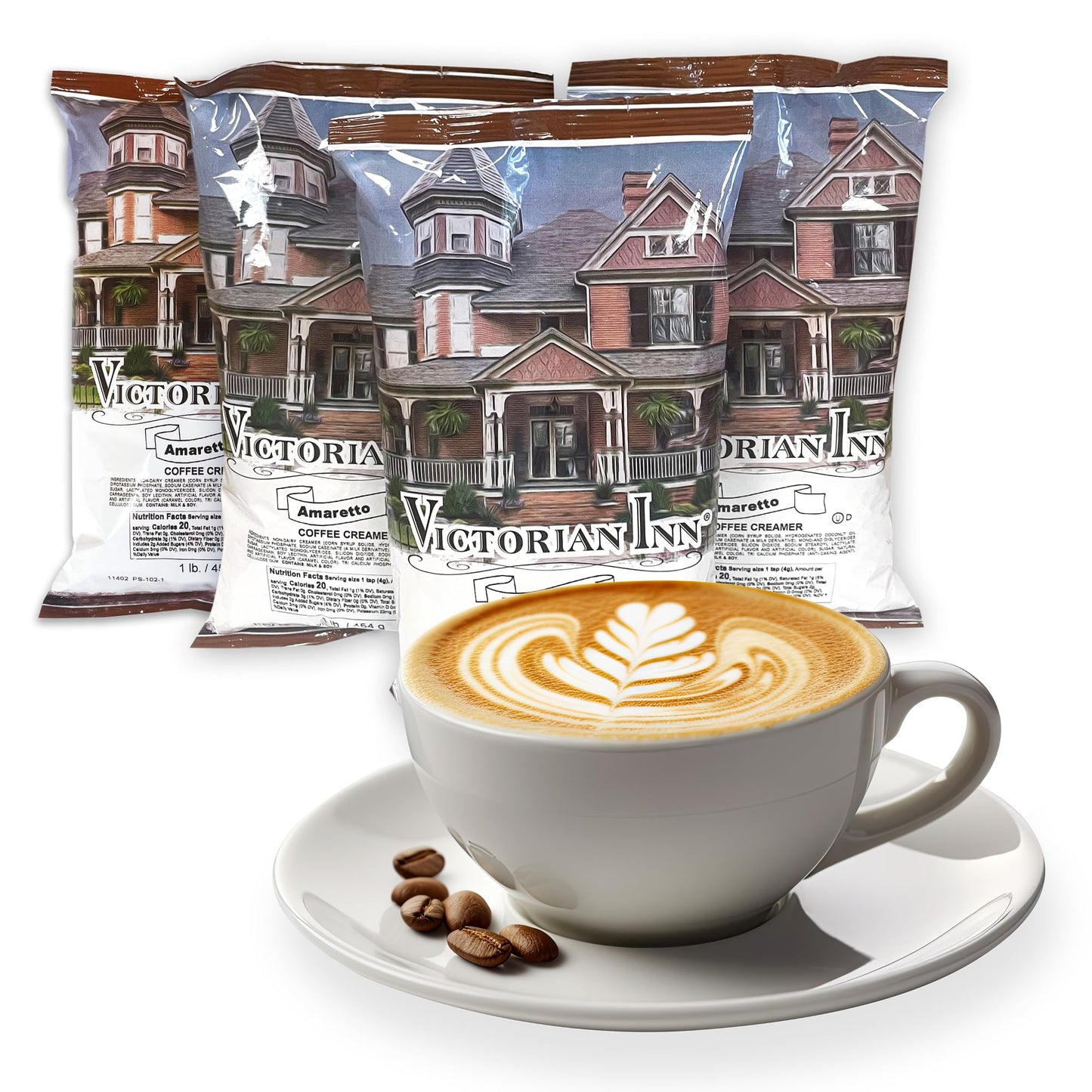 Amaretto Creamer - Non-Dairy Coffee Creamer, 1 Pound (Pack of 4), Rich and Creamy Flavor
