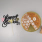 1 Pack Happy Bee Day Cake Topper Glitter Bumble Bee Theme Cake Pick Decorations For Baby Shower Kids Birthday Party Supplies Bla