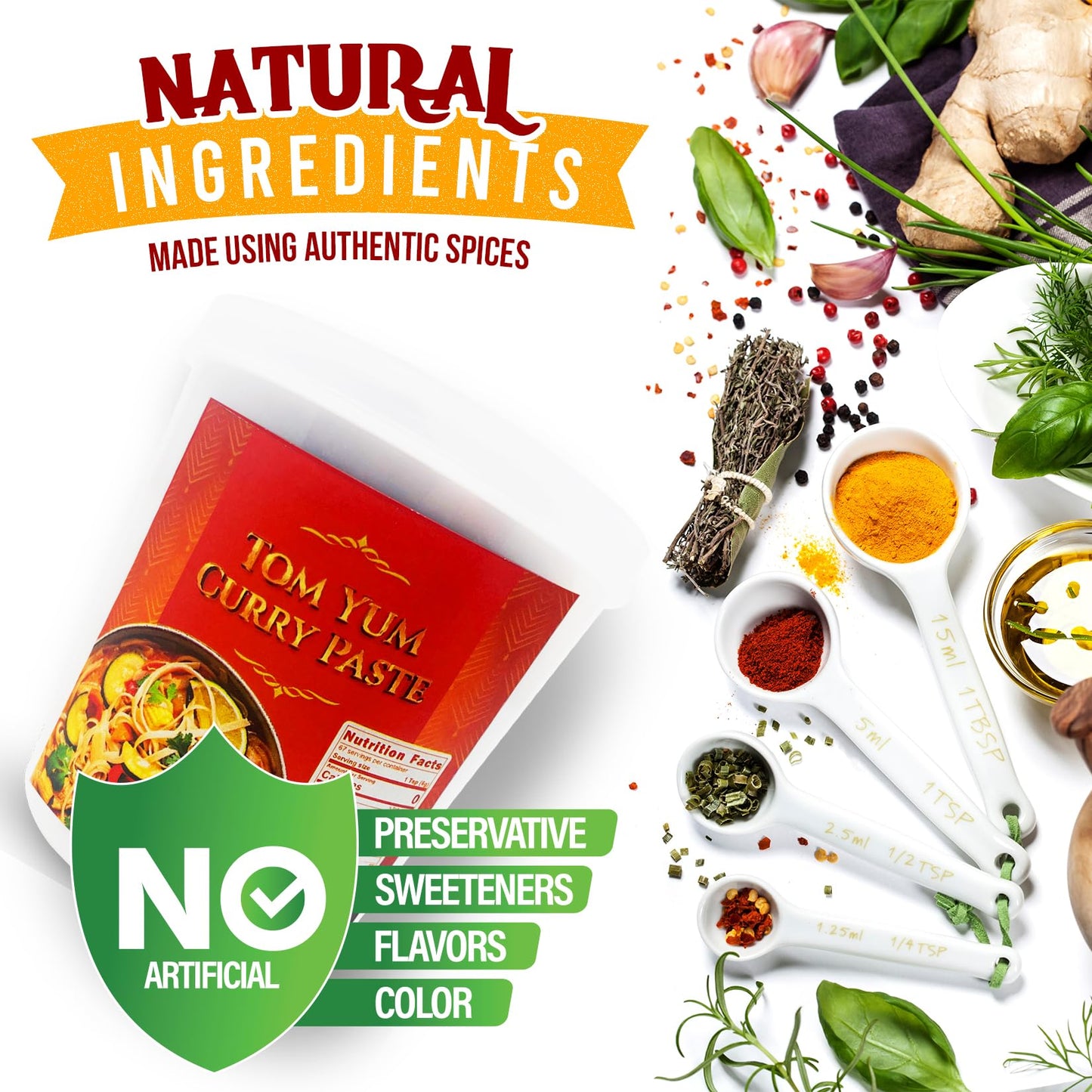 Fusion Select Tom Yum Curry Paste - Seasoning Spice Blend For Asian Food, Middle Eastern & Indian Cuisine - Dressing & Condiment