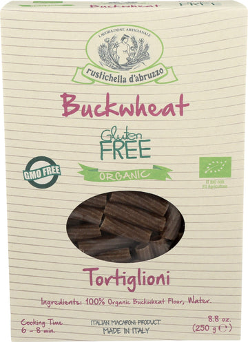 Rustichella D'Abruzzo Organic Buckwheat Tortiglioni (Pack Of 3), 250G Each - Gluten-Free Pasta With Distinct Buckwheat Flavor - Artisan Pasta From Italy