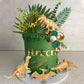 DRWATE 21 PCS Gold Dinosaur Cake Toppers, Plastic & Foam Figures for Birthday, Baby Shower, Dinosaur Theme Party