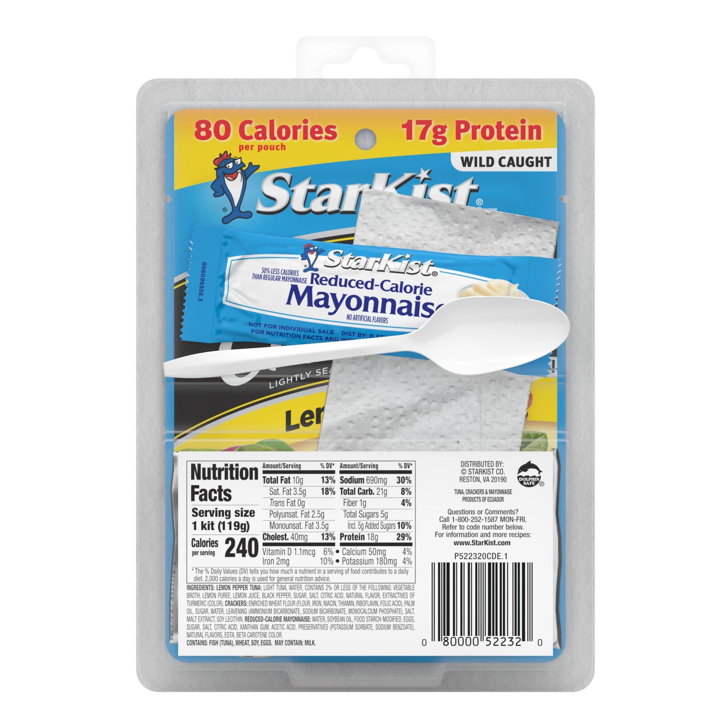 Starkist Lunch-To-Go Tuna Creations, Lemon Pepper Tuna Salad Kit - 4.2 Oz Kit, 12 Pack