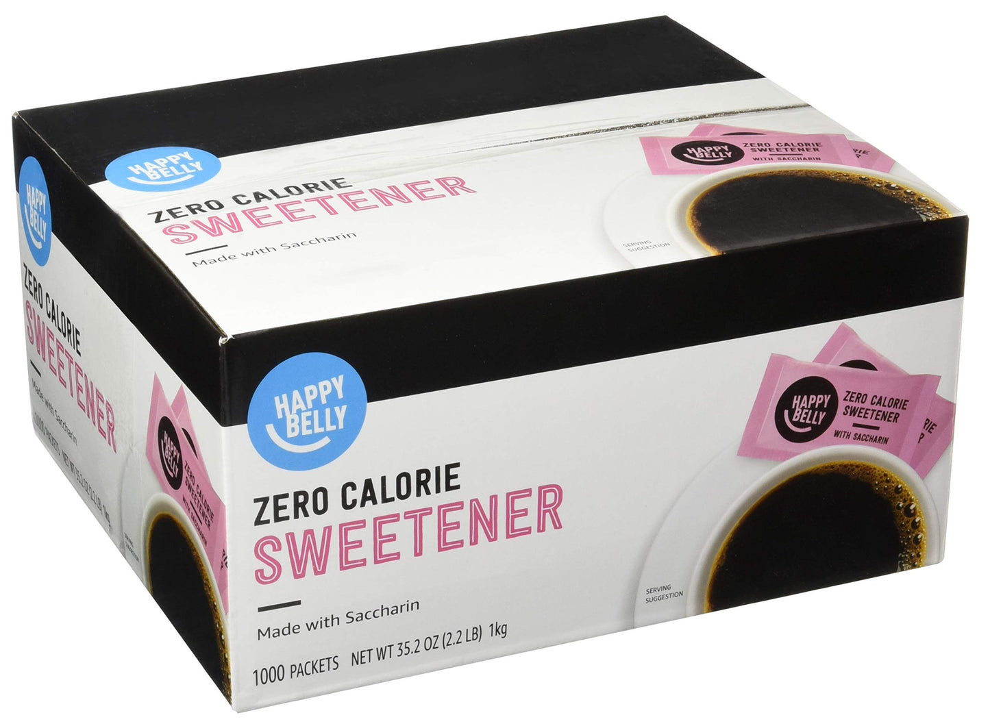 Happy Belly Zero Calorie Pink Saccharin Sweetener - 1000 Count (Pack of 1)