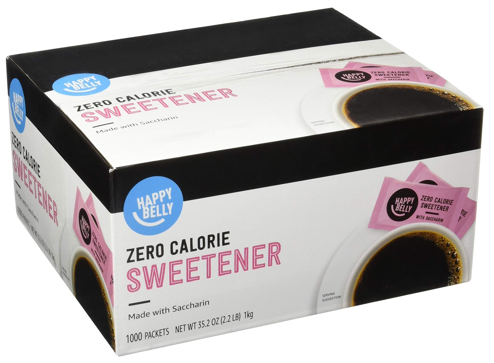 Happy Belly Zero Calorie Pink Saccharin Sweetener - 1000 Count (Pack of 1)