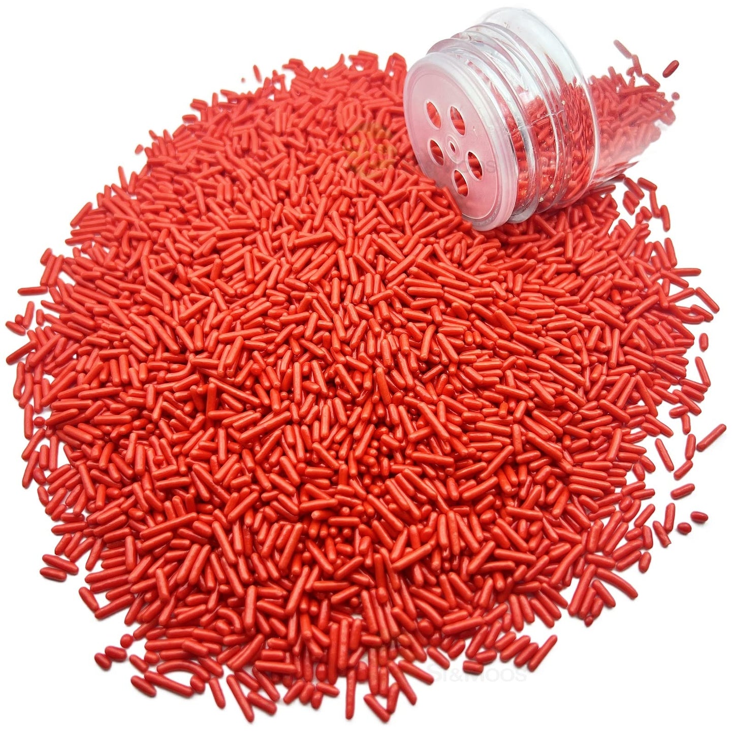 Se Si&Moos Red Jimmies Sprinkles Soft Jimmies Soft Sprinkles Edible Red Sprinkles For Cake Decorating, Ice Cream Toppings & Baki