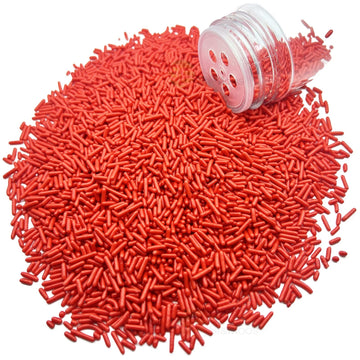 Se Si&Moos Red Jimmies Sprinkles Soft Jimmies Soft Sprinkles Edible Red Sprinkles For Cake Decorating, Ice Cream Toppings & Baki