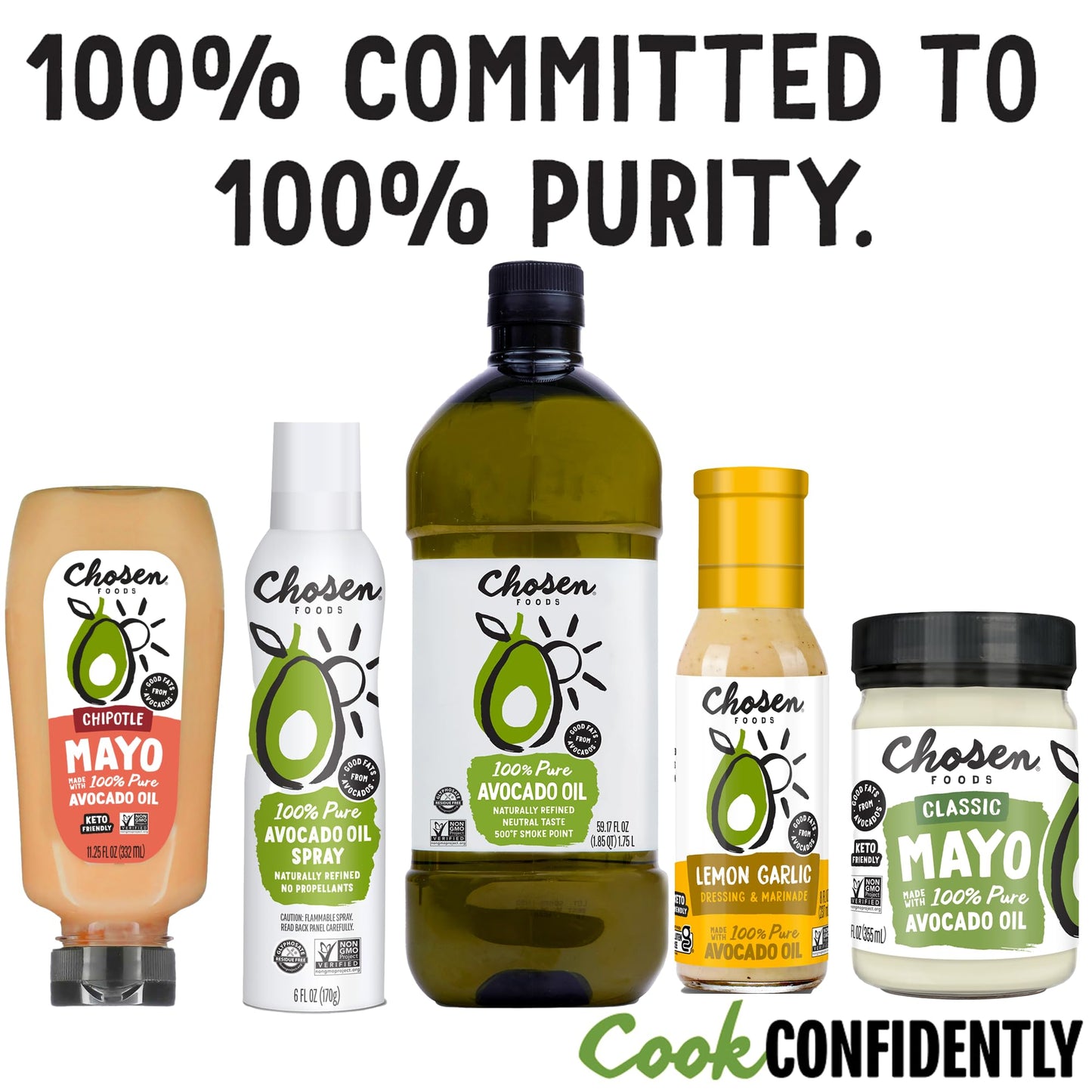 Chosen Foods 100% Avocado Oil-Based Classic Mayonnaise, Gluten & Dairy Free, Low-Carb, Keto & Paleo Diet Friendly, Mayo For Sandwiches, Dressings And Sauces (11.25 Floz 6 Pack)