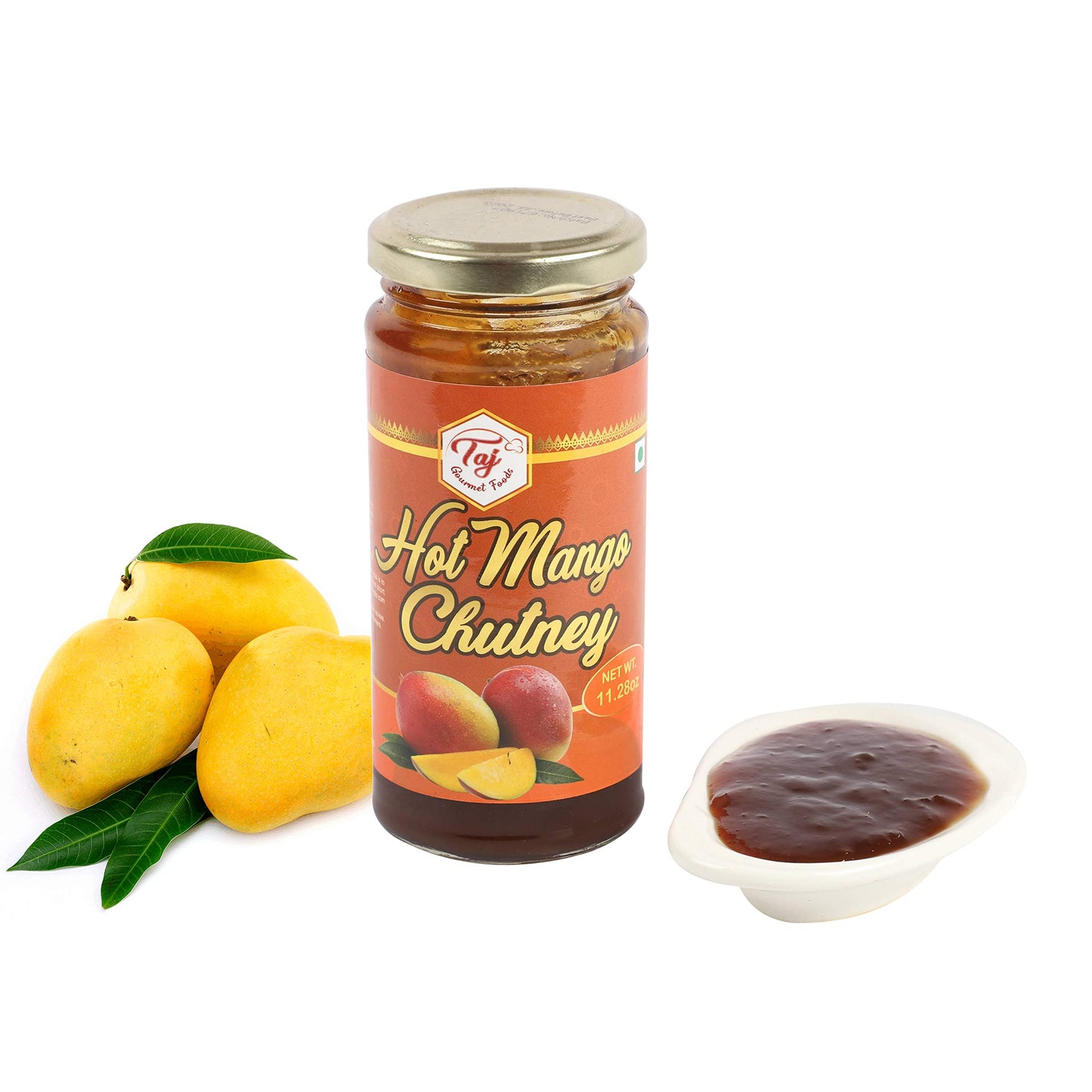 Taj Hot Mango Chutney, Spicy Chutney, 11.2Oz (320G)