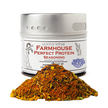 Farmhouse Perfect Protein Seasoning - Authentic Gourmet Spice Mix & Artisanal Seasoning - Non GMO- 2.5 oz - Small Batch - Magnet