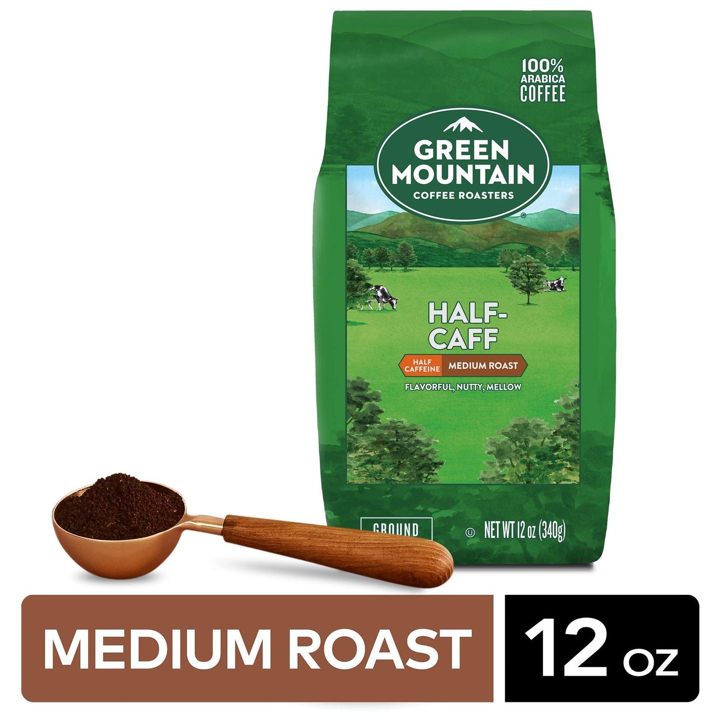 Green Mountain Coffee Half Caff K Cup Pods, Medium Roast, 12oz, 1 Count