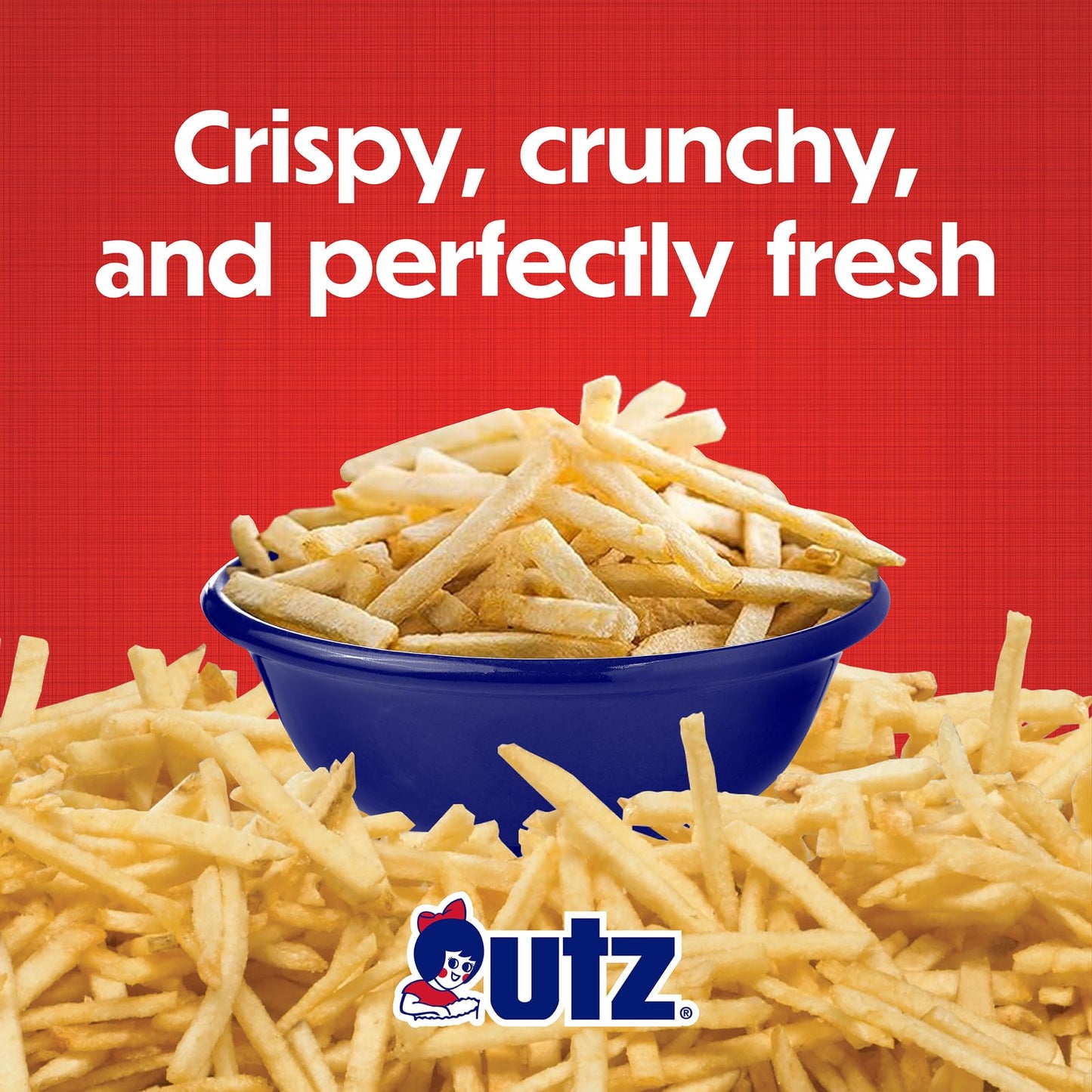 Utz Potato Stix, Original, 15 Oz Canister, Crispy Shoestring Potato Snacks, Gluten-Free, Cholesterol Free, Trans-Fat Free