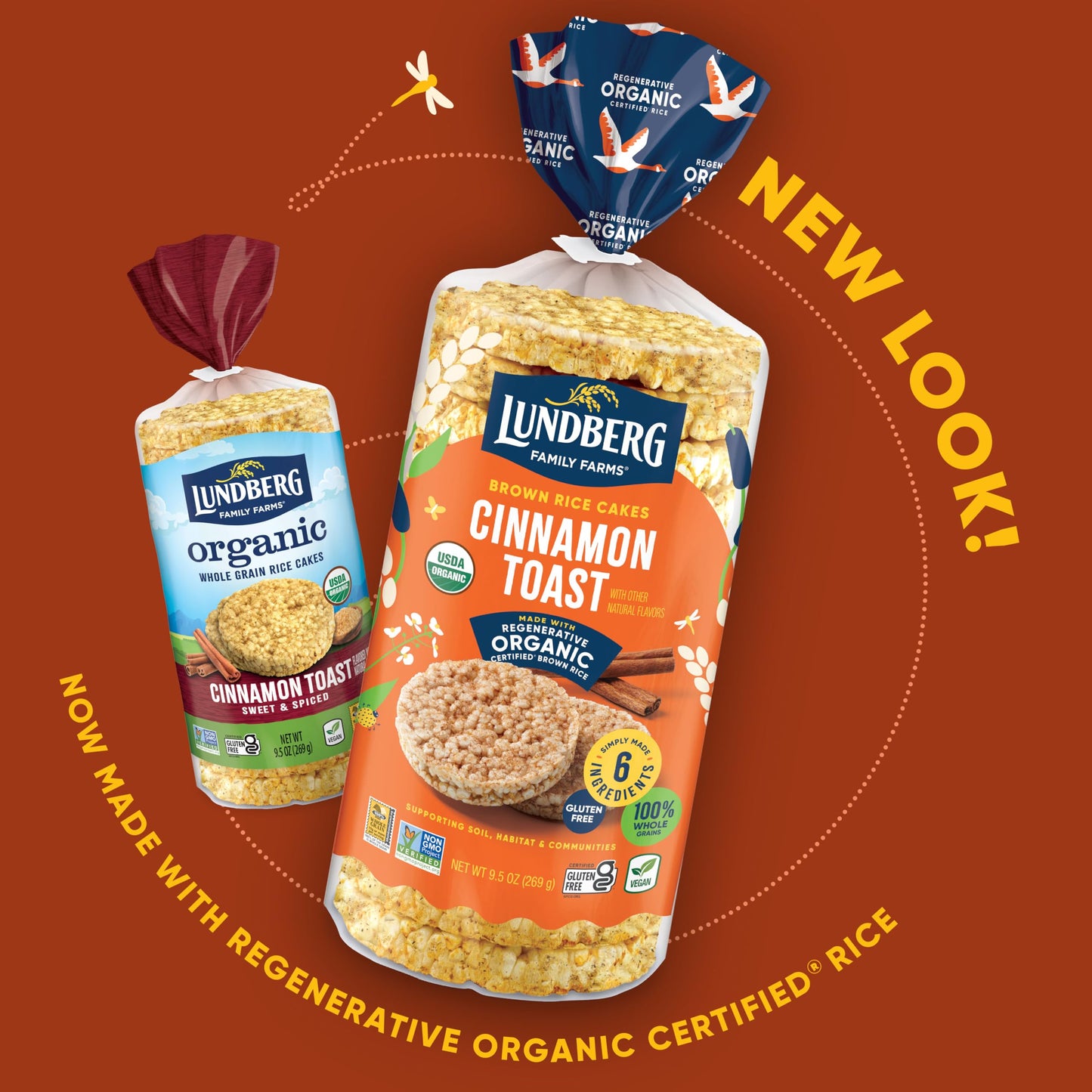 Lundberg Rice Cakes - Organic Whole Grain Cinnamon Toast Rice Cakes, Salt-Free, Healthy Snacks For Adults And Kids, Gluten-Free