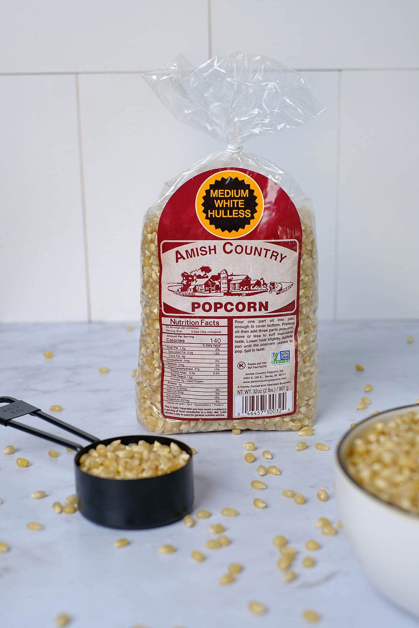Amish Country Popcorn | 2 Lb Medium White Popcorn | Old Fashioned, Non-Gmo And Gluten Free (2Lb Bags)