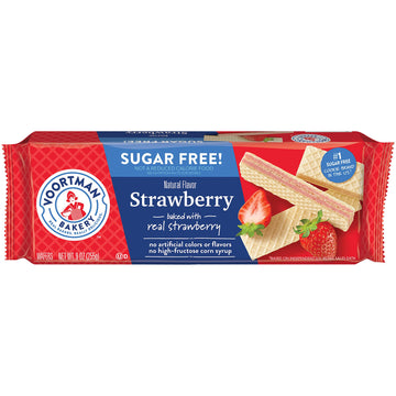 Voortman Bakery Sugar Free Strawberry Wafer, 30 Count