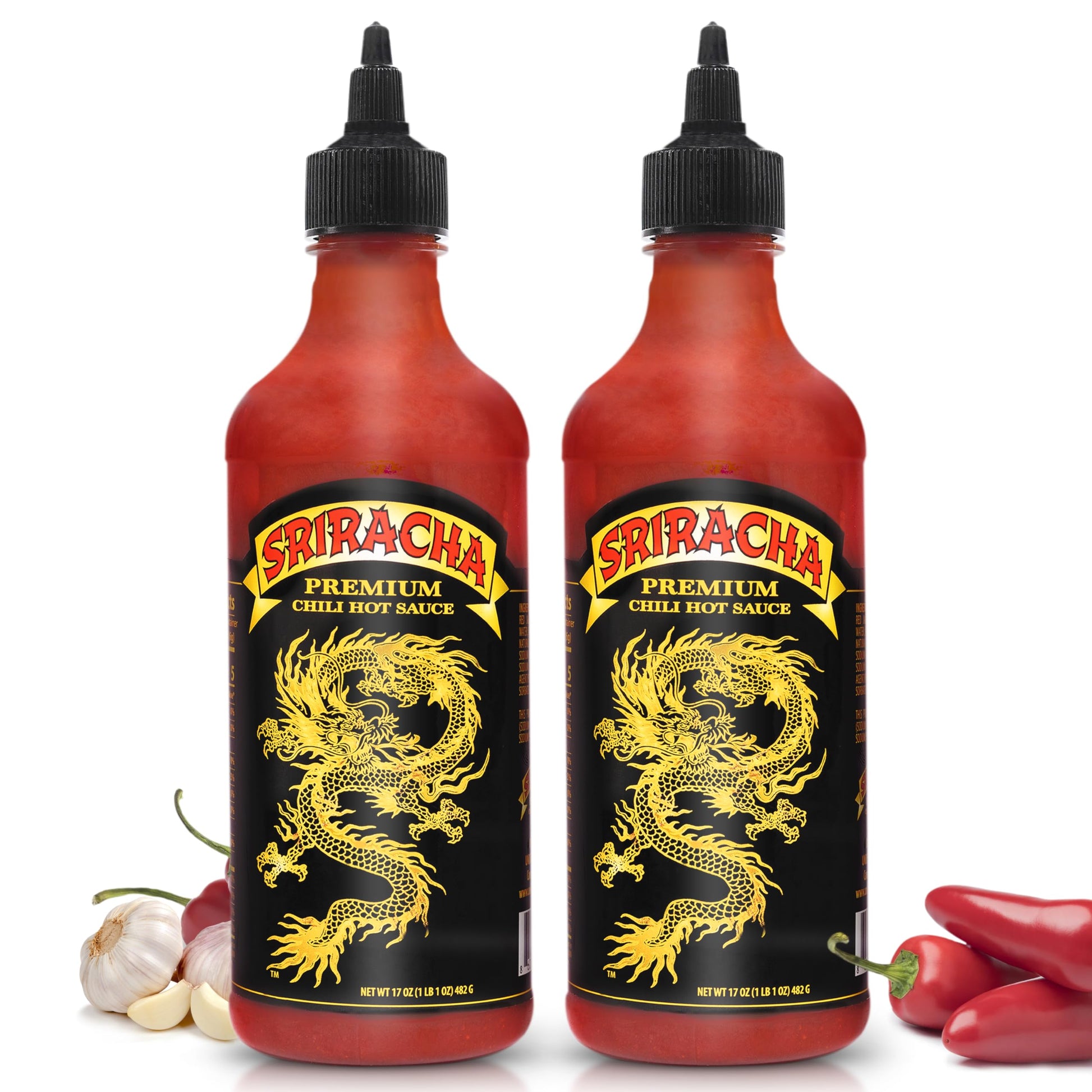 Underwood Ranches Dragon Sriracha Sauce - Hot Sauce, 17 oz (2 Pack) - Perfect for Spicing Up Any Dish!