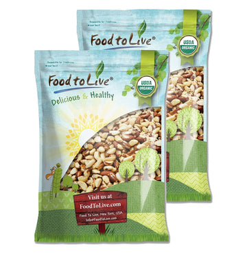 Food to Live - Organic Brazil Nuts, 18 Pounds Non-GMO, Raw, Whole, No Shell, Unsalted, Kosher, Vegan, Keto, Paleo Friendly, Bulk