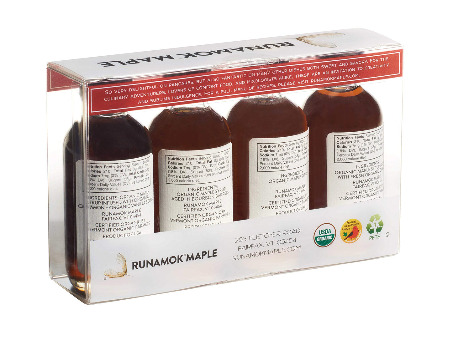 Runamok Organic Maple Syrup Pairing Collection, 2 oz (Pack of 4), Barrel-aged and Infused, Model PNTRY
