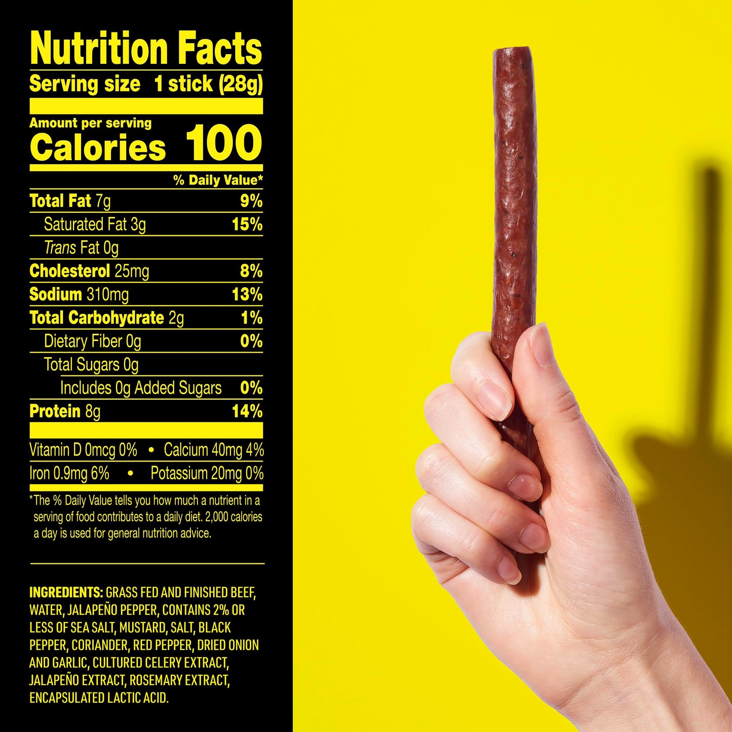 Lorissa'S Kitchen Premium Grass-Fed & Finished Beef Jerky Snack Sticks 24-Pack: Jalapeo Flavor, 8G Protein, Certified Free From