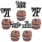 30Pcs Happy 21St Birthday Cupcake Toppers Glitter Twenty One Vintage 2002 Cupcake Picks 21 Fabulous Cheers To 21 Years Cake Deco
