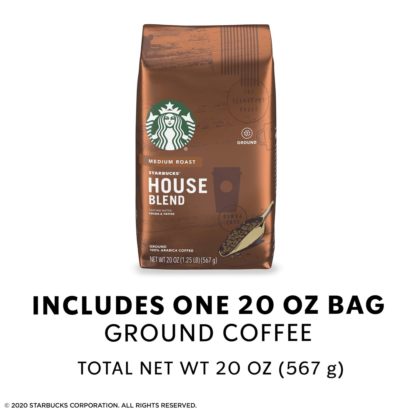 Starbucks Medium Roast Ground Coffee - House Blend - 100% Arabica - 1 bag (20 oz.)