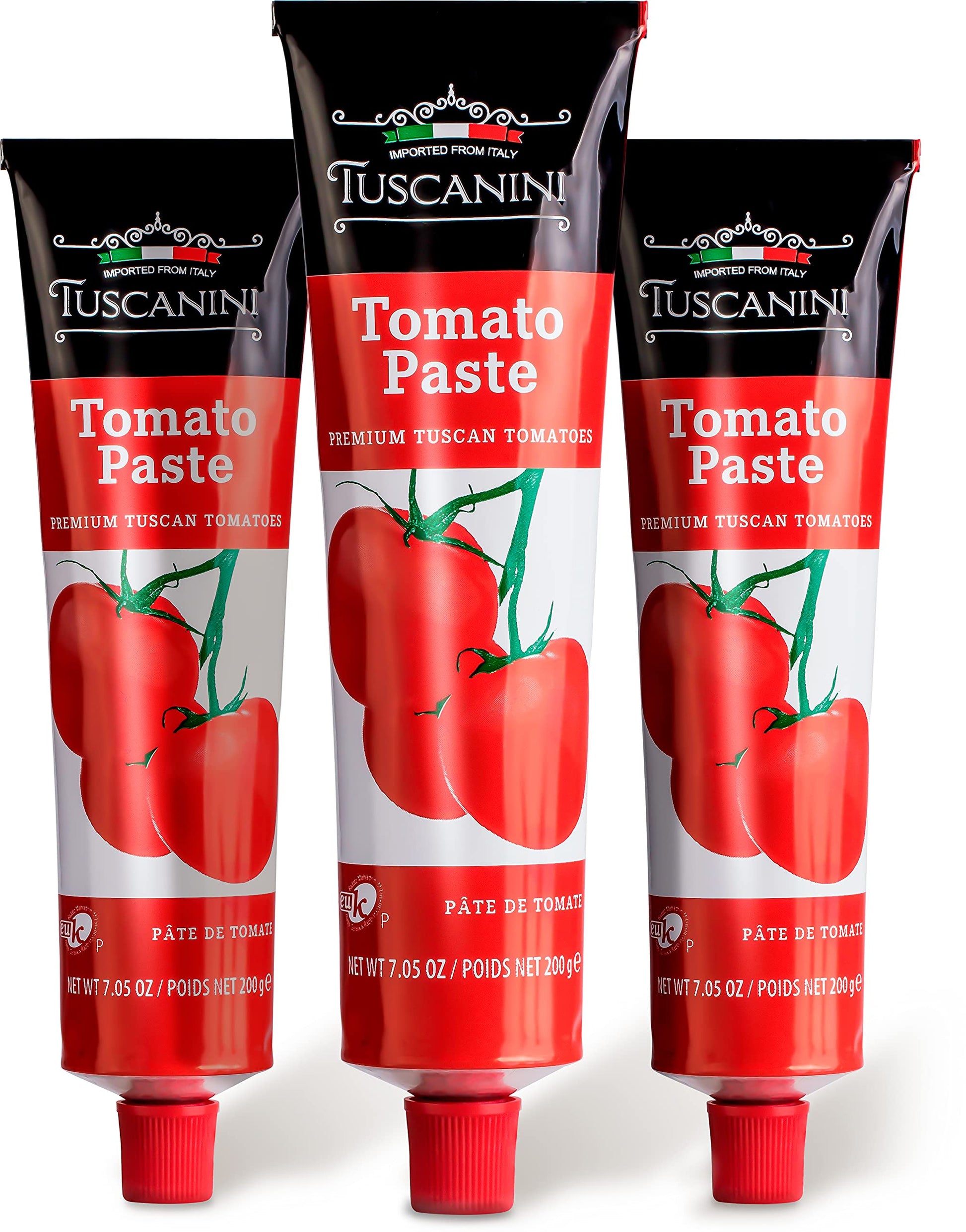 Tuscanini Double Concentrated Tomato Paste Tube, 7.5oz (3 Pack), Made with Premium Italian Tomatoes