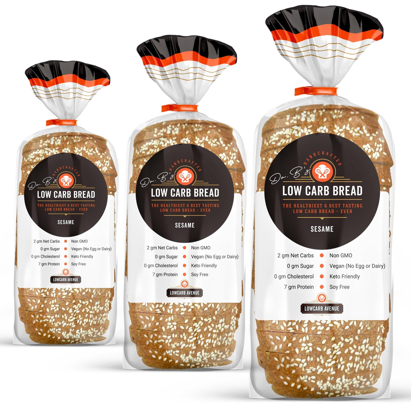 LOWCARB AVENUE Multigrain Bread - 2g Net Carbs, 7g Protein, Vegan, Sugar Free, 3 Pack (16 oz)