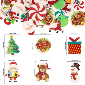 Gyufise 60Pcs Edible Christmas Cake Cupcake Decoration Edible Xmas Santa Claus Snowman Socks Cake Decorations Wafer Paper Holida