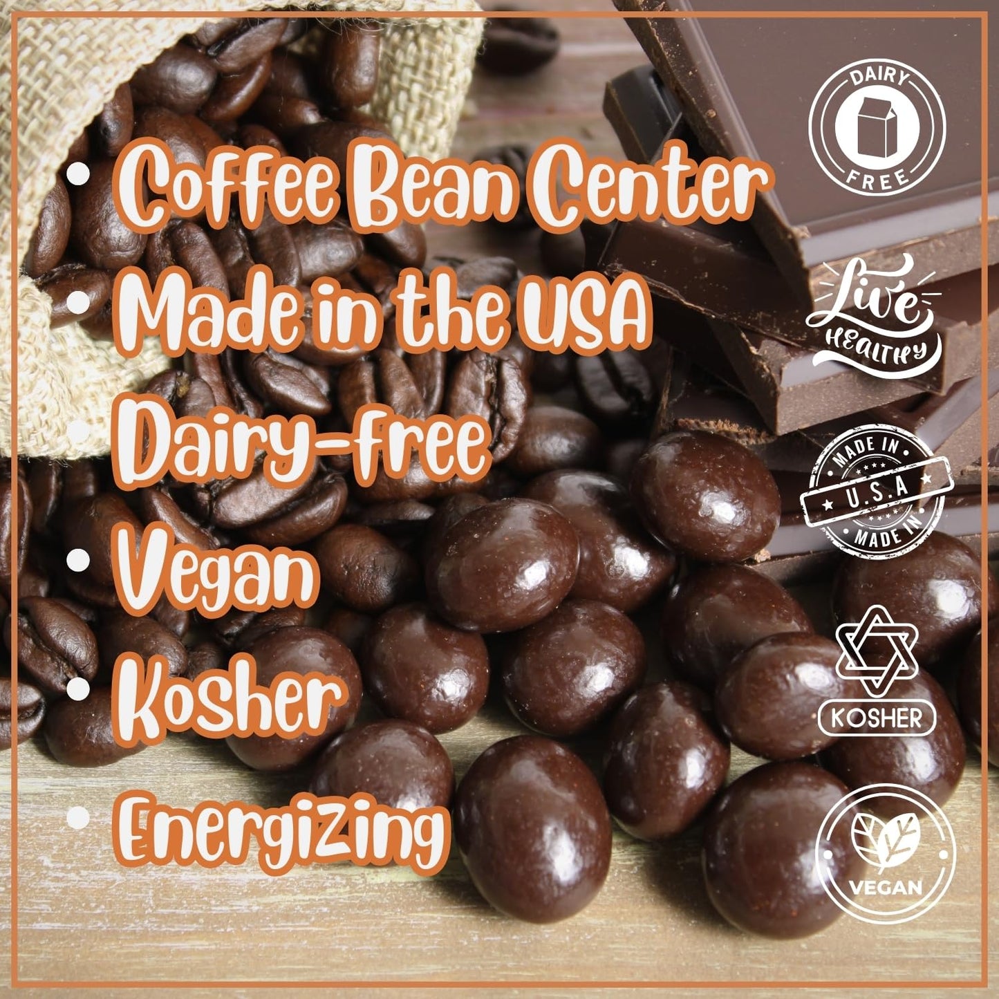 Dark Chocolate Covered Espresso Beans - by Its Delish, 10 Lbs Bulk | Coffee Lovers Snack | Gourmet Chocolates Candy Snacks | Ma