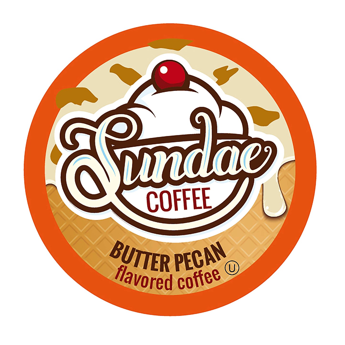 Sundae Ice Cream Flavored Coffee Pods, Compatible With 2.0 Keurig K-Cup Brewer, (Butter Pecan) 48 Count