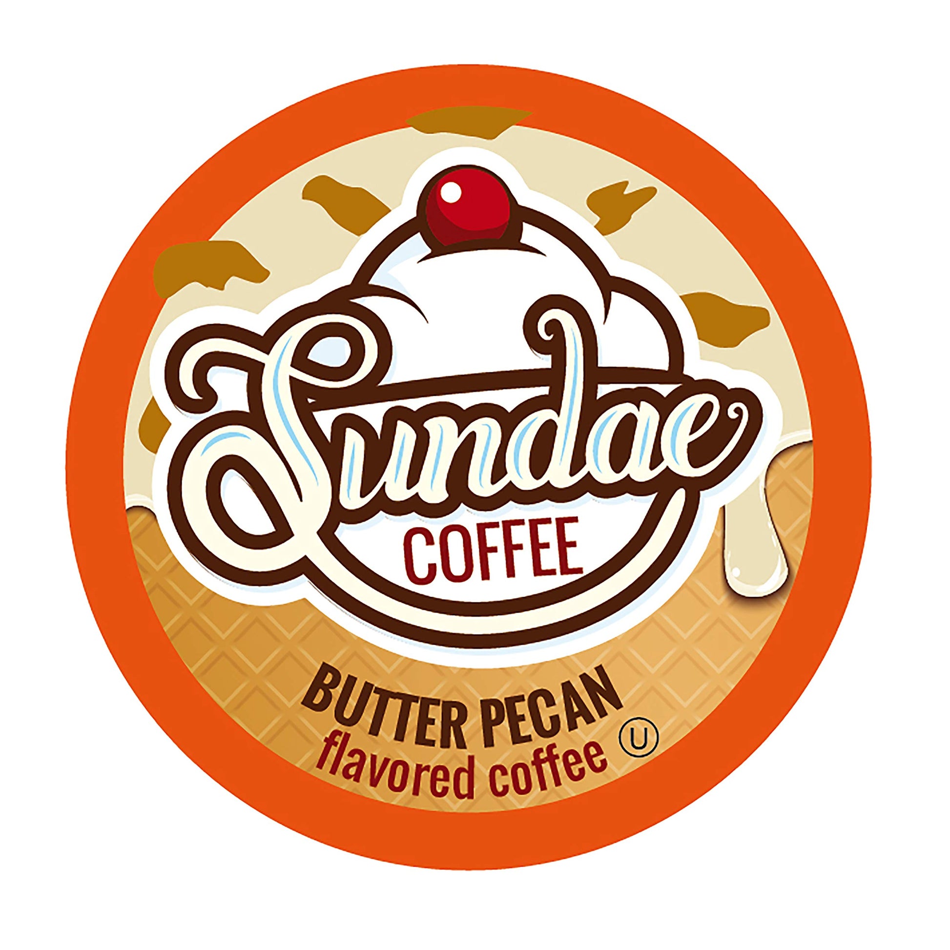 Sundae Ice Cream Flavored Coffee Pods, Compatible With 2.0 Keurig K-Cup Brewer, (Butter Pecan) 48 Count