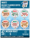Mauds Holiday Flavored Coffee Pods Variety Pack  42 ct | 6 Assorted Blends | 100% Arabica Flavored Coffee | Solar Energy Produced Recyclable Single Serve Pods Compatible with Keurig K-Cup malt-inspired