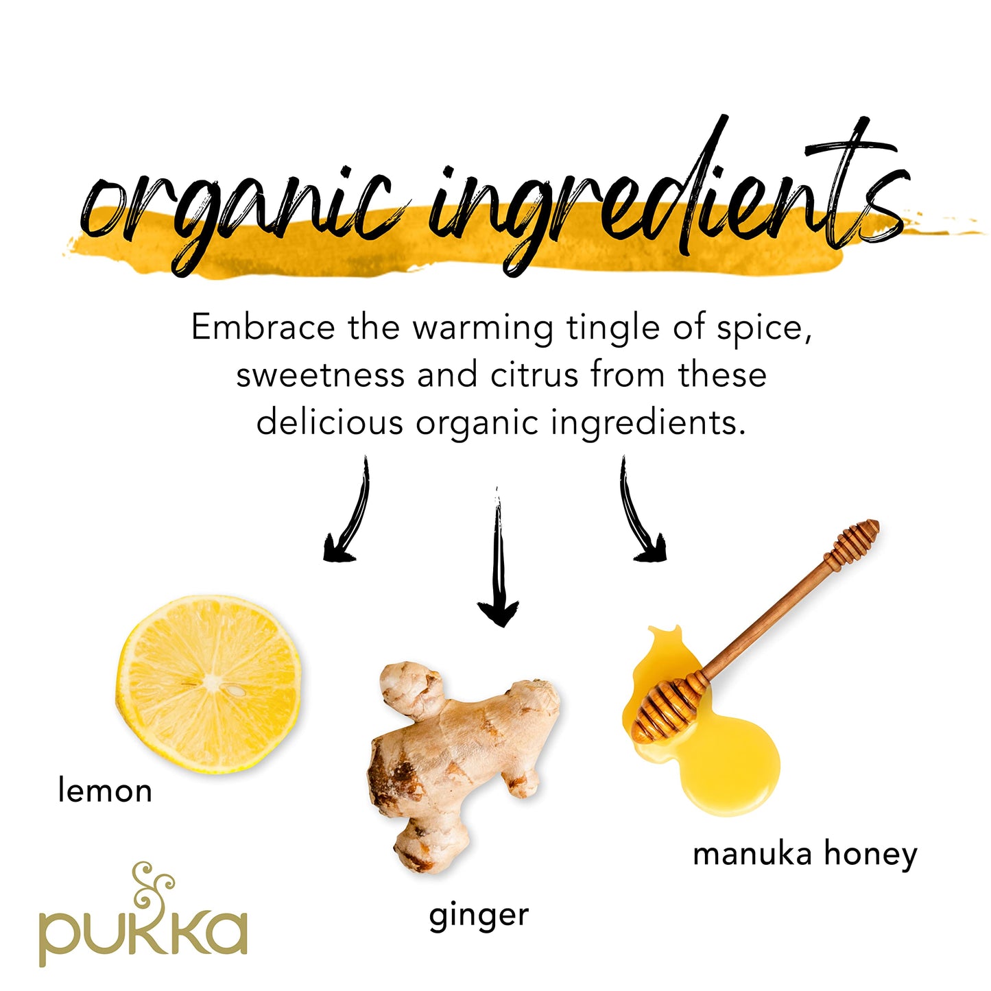 Pukka Organic Tea Bags, Lemon Ginger Manuka Honey Tea, 20 Count