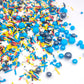 Sentovac Cake Sprinkles For Decorating | Edible Sprinkles For Cake Cupcake Topper Decorations | 1 Bottle 3.53Oz/ 100G Blue White
