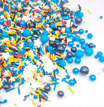 Sentovac Cake Sprinkles For Decorating | Edible Sprinkles For Cake Cupcake Topper Decorations | 1 Bottle 3.53Oz/ 100G Blue White