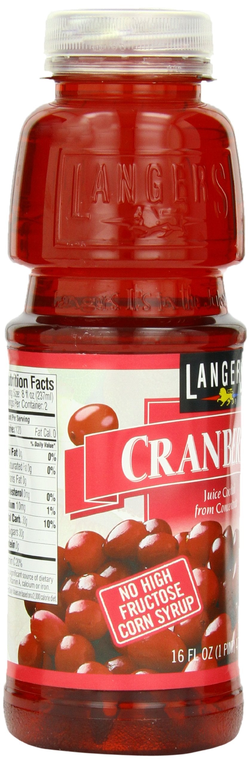 Langers Juice Cocktail Cranberry, 15.2 Fl Oz, Pack of 12