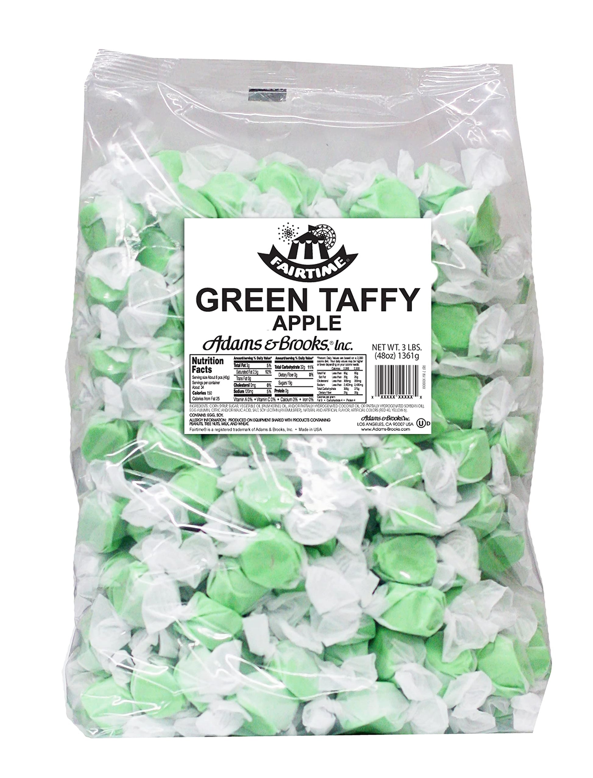 Fairtime Taffy Bulk Green Candy For Candy Buffets, Green Apple Taffy, Green Apple Candy, Bulk Candy, Pinata Candy, Individually
