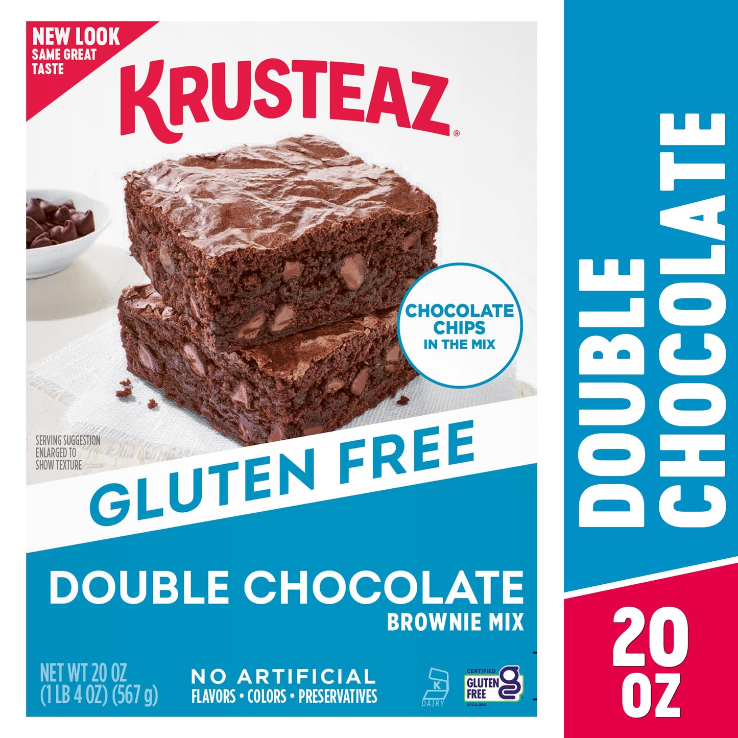Krusteaz Gluten Free Double Chocolate Brownie Mix, Baking Mix, Includes Chocolate Chips, Certified Gluten Free, 20-ounce Box