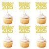 24 Pack 2025 Graduation Cupcake Toppers Senior 2025 Congrats Grad Graduation Hat Cupcake Picks for 2025 Graduation Theme Birthda