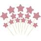 Gyufise 42Pcs Little Star Cupcake Toppers Pink Glitter Twinkle Star Cupcake Picks Wedding Engagement Bridal Shower Baby Shower B