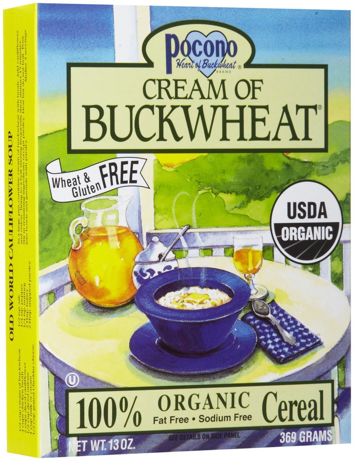 Pocono Cereal Cream Buckwheat Organic Gluten Free, 13 oz (Pack of 1) Packaging may vary