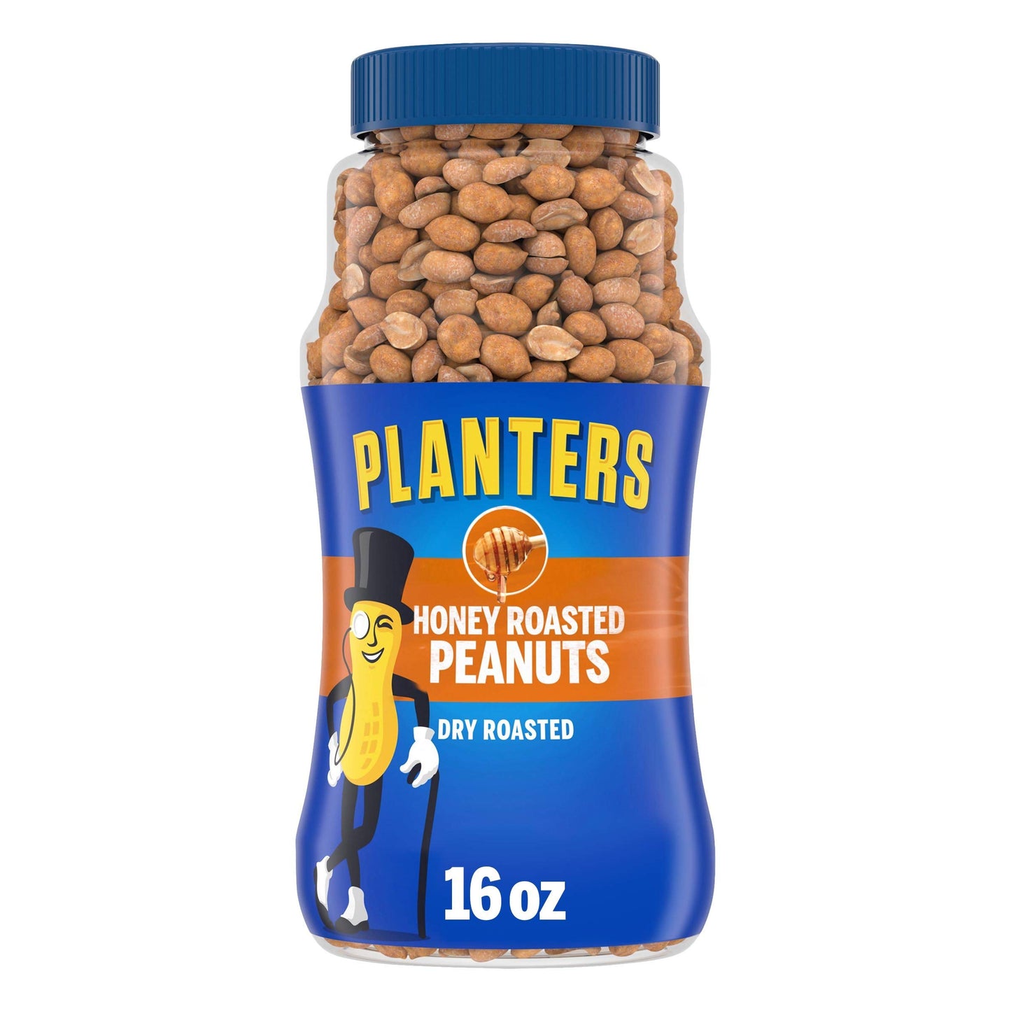 PLANTERS Honey Roasted Peanuts  16 oz. Resealable Jars (Pack of 4) - Flavored Peanuts with a Sweet Honey Coating & Sea Salt - Wholesome Snacking - Kosher