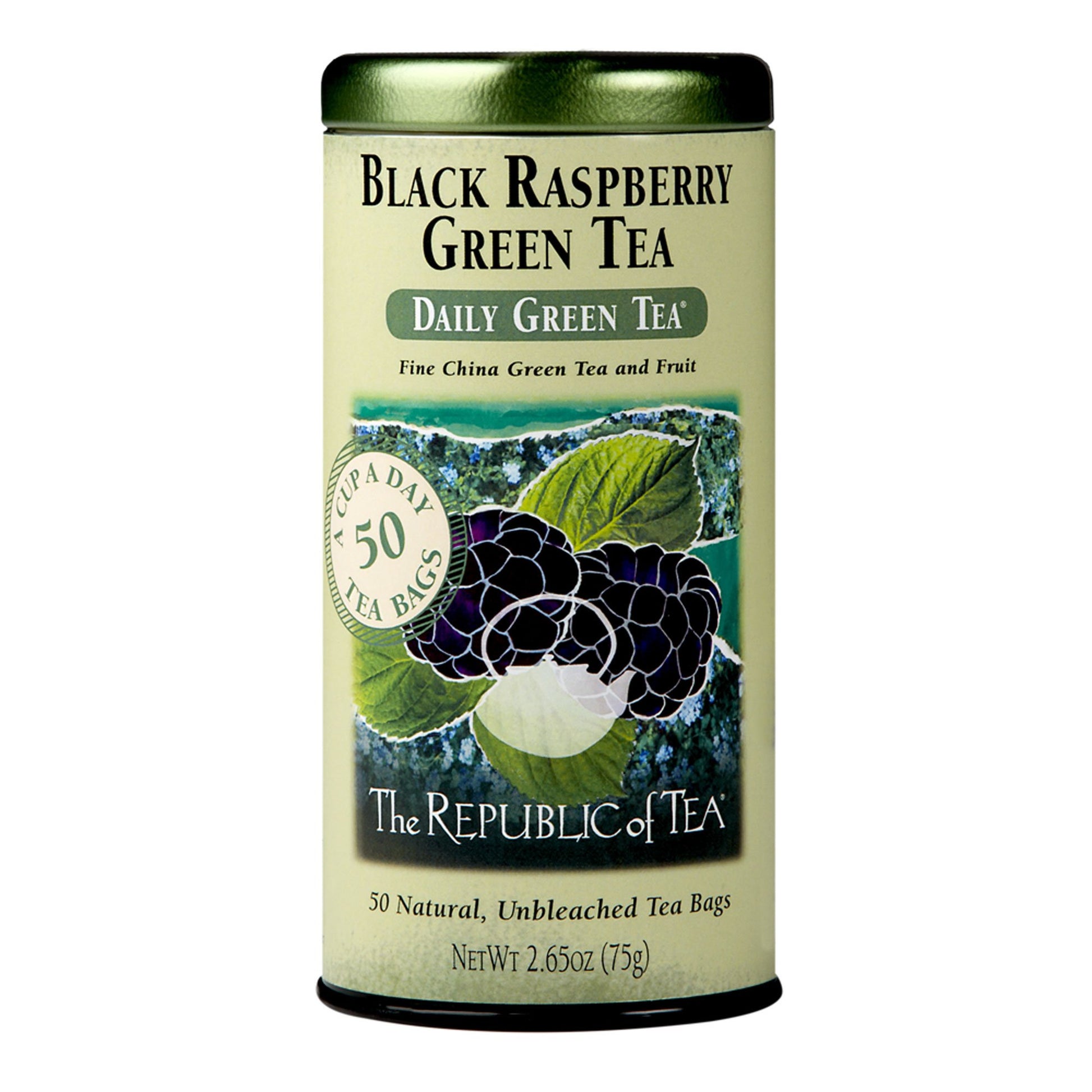 The Republic of Tea Black Raspberry Green Tea, 50 Tea Bags, Caffeinated, Flavored Berry Tea