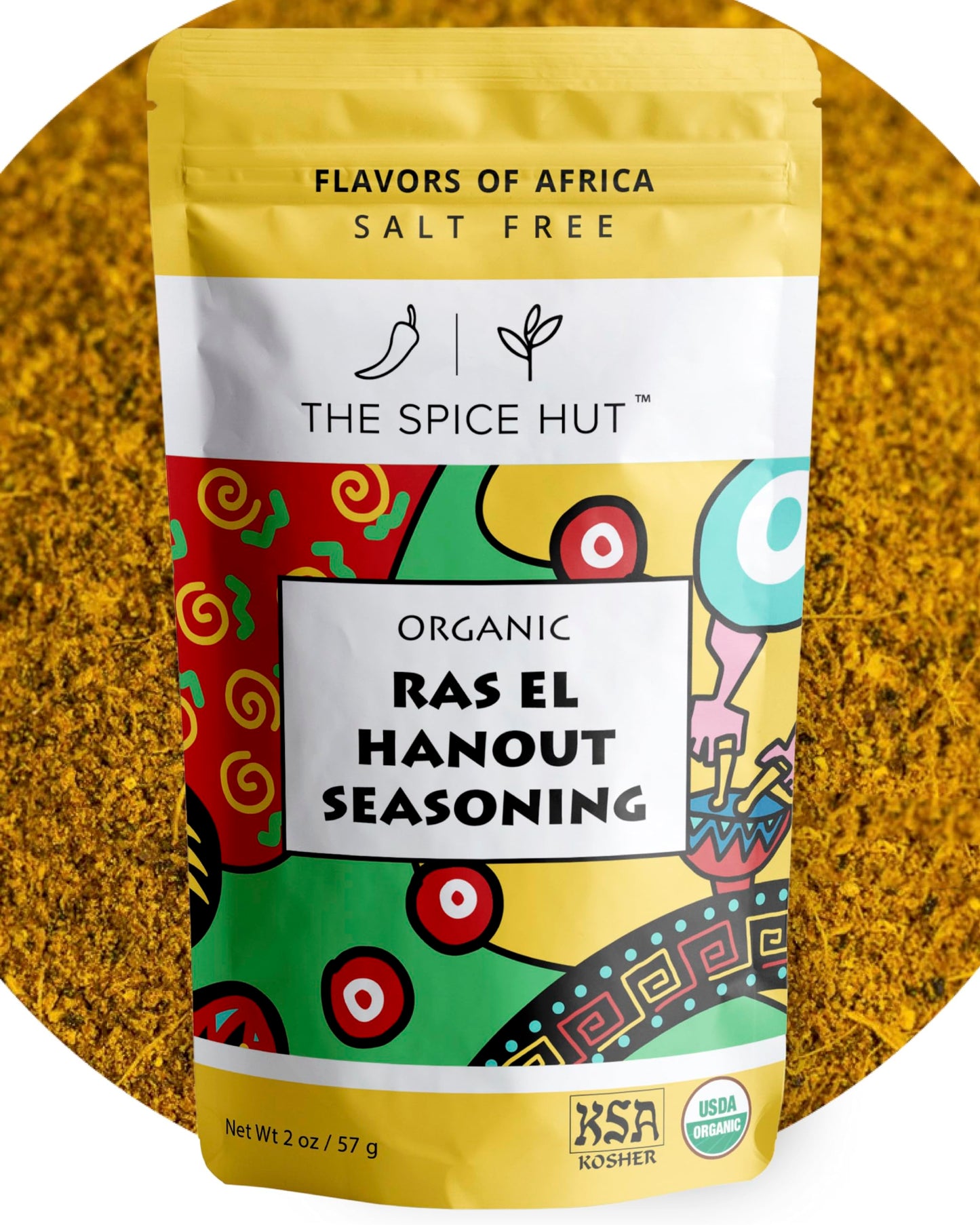 Ras El Hanout Seasoning, Organic Authentic North African Spice Blend, 2 Oz, Salt Free, Small Pouch, The Spice Hut