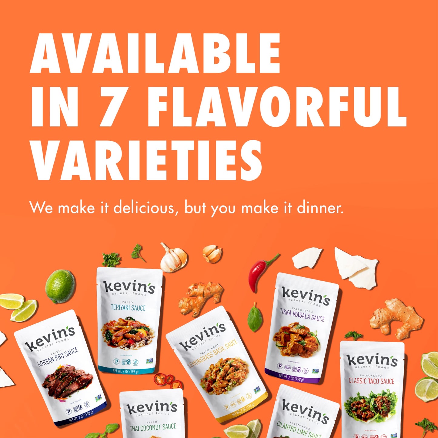 Kevin'S Natural Foods Paleo Simmer Sauce Variety Pack - Stir-Fry Sauce, Gluten Free, No Preservatives, Non-Gmo - 3 Pack (Tikka/T