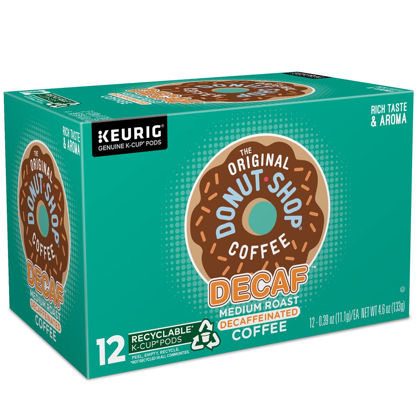 The Original Donut Shop Decaf Medium Roast K-Cup Pods, 12 Count, 4.6 Ounce