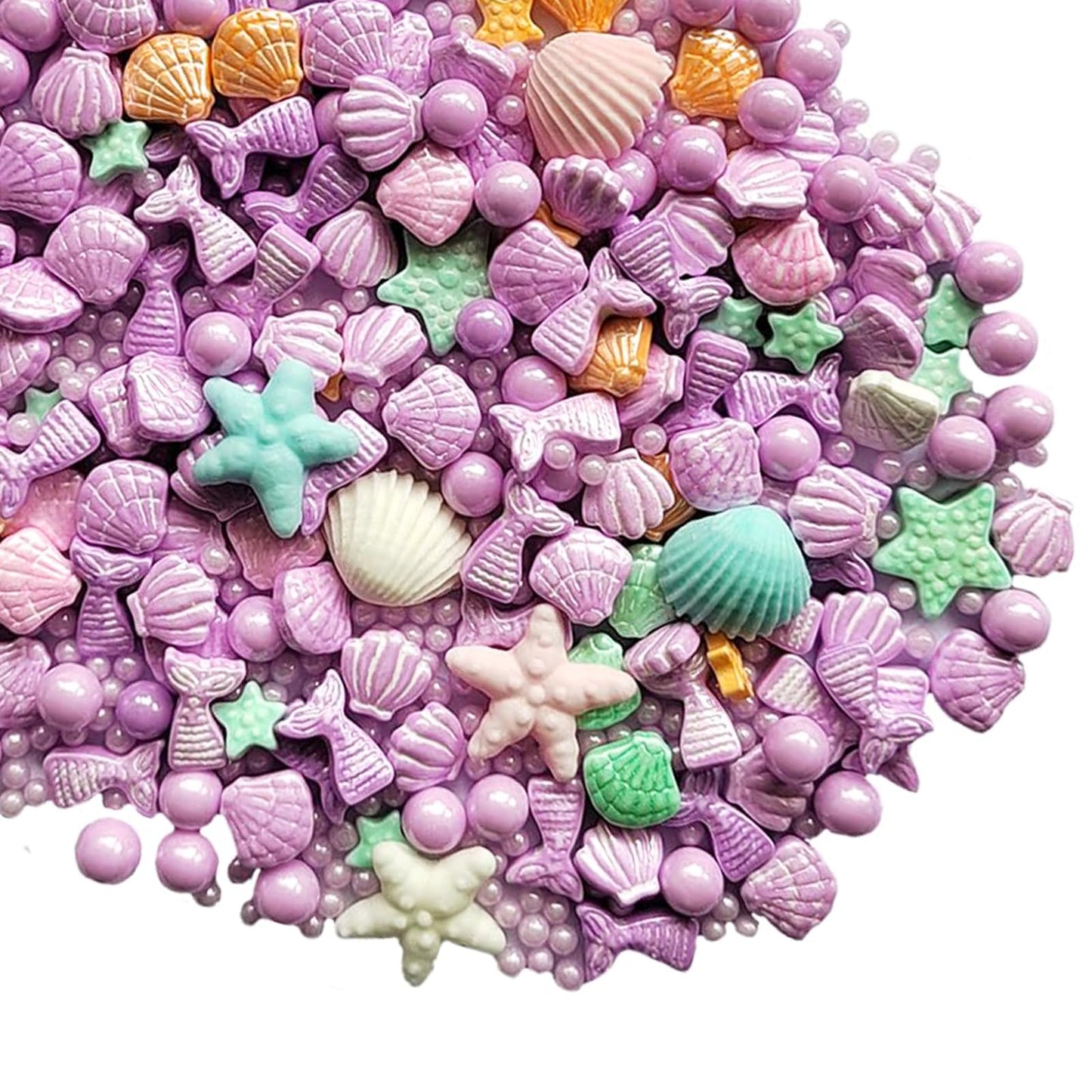 Sentovac Purple Mermaid Sprinkle Edible Decorating Ocean Sprinkles For Cake Cupcake Topper Cookie Baking Decorations Starfish Sh