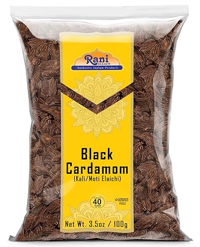 Rani Black Cardamom Pods (Kali Elachi) Whole Indian Spice 3.5Oz (100G) ~ All Natural | Vegan | Gluten Friendly | Non-Gmo | Indian Origin ~ Smokey | Tsaoko | Cao Guo | Bach Dan Khau | Badi