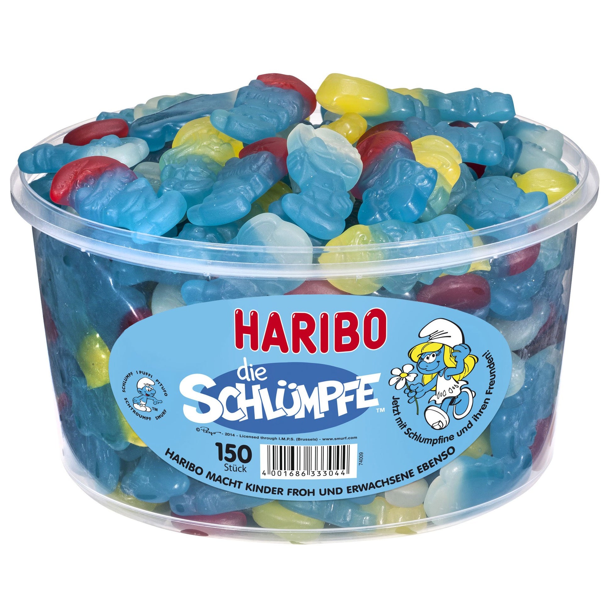 Haribo Die Schluempfe (Smurf Gummi Candy) Tub (150 Pcs)