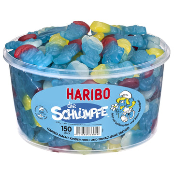 Haribo Die Schluempfe (Smurf Gummi Candy) Tub (150 Pcs)